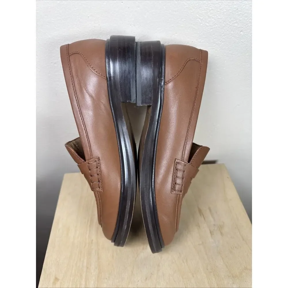 Madewell Womens Penny Loafers Vernon Shoes Tan 7.5 Leather Preppy Classic Chic